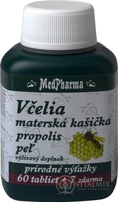 MedPharma VČELÍ MAT. KAŠIČKA + PROPOLIS + PYL tbl 60 + 7 zdarma (67 ks)