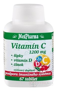 MedPharma Vitamin C 1200 mg - šipky, vit. D, zinek tbl 1x67 ks