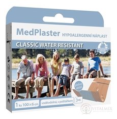 MedPlaster Náplast CLASSIC WATER RESISTANT 100x6 cm, voděodolná s polštářkem 1x1 ks