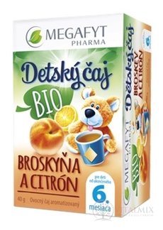 MEGAFYT Dětský čaj BIO BROSKYNĚ A CITRON ovocný čaj (od ukonč. 6. měsíce) 20x2 g (40 g)