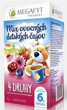 MEGAFYT MIX ovocných dětských čajů 4 DRUHY (od ukonč. 6. měsíce) 20x2 g (40 g)