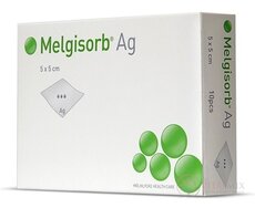 Melgisorb Ag 5x5 cm antimikrobiální alginátový obvaz 1x10 ks