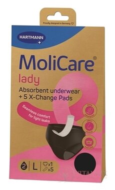 MoliCare lady L absorpční spodní prádlo 1 ks + X-Change vložka 5 ks, 1x1 set