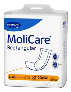MoliCare Rectangular 4 kapky obdélníkové absorpční vložky (20 x 60 cm) 1x50 ks