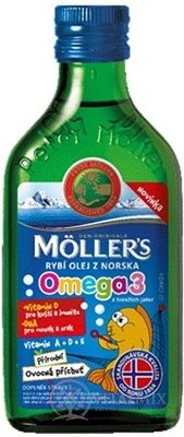 MOLLER&#39;S Omega 3 RYBÍ OLEJ Ovocná aroma z jater tresek 1x250 ml