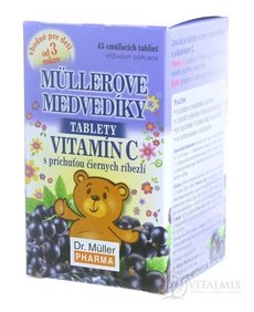 Müllerová medvídci - vitamin C tbl s příchutí černého rybízu 1x45 ks