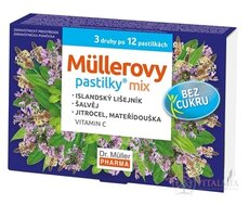 Müllerovy pastilky MIX bez cukru, 3 druhy po 12 ks, 1x36 ks