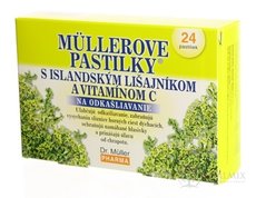 MÜLLEROVY PASTILKY S ISLAND. Lišejníků A VIT. C (na odkašlávání) 1x24 ks