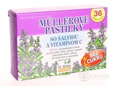 MÜLLEROVY PASTILKY se šalvějí A VIT. C Bez cukru 1x36 ks