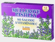 MÜLLEROVY PASTILKY se šalvějí A VIT. C (při nachlazení) 1x12 ks