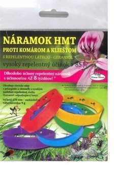 Náramek HMT proti komárům a klíšťatům s repelentní látkou GERANIOL 1x1 ks