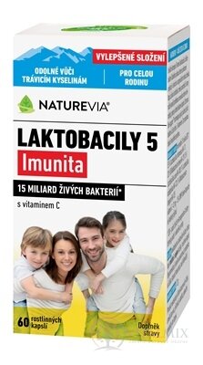 NATUREVÍ LAKTOBACILY &quot;5&quot; Imunita cps s vitamínem C 1x60 ks