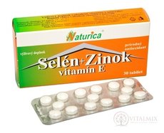 Naturica SELEN + ZINEK, vitamín E tbl 1x30 ks