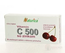 Naturica VITAMIN C 500 mg se zinkem tbl (cucavé tablety) 1x30 ks