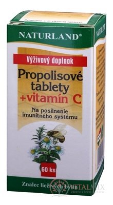 Naturland propolisových TABLETY + VITAMIN C tbl 1x60 ks