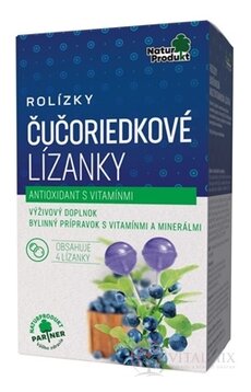 NaturProdukt ROLÍZKY Borůvkové Lízátka antioxidant s vitamíny 1x4 ks
