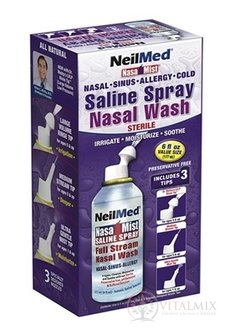 NeilMed NasaMist ALL in One sprej, solný roztok, 3 nástavce, 1x177 ml