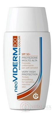 neoVIDERM 100 SPF 50+ COLOR tónovaná fluidní emulze s ochranným faktorem 1x50 ml