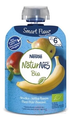 Nestlé Nature BIO Hruška Jablko Banán kapsička, ovocná přesnídávka (od ukončeného 6. měsíce) 1x90 g