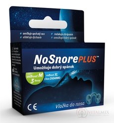 NoSnorePLUS silikonová vložka do nosu: velikost M 3 ks + velikost XL 1 ks ZDARMA, 1x1 set