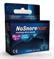 NoSnorePLUS silikonová vložka do nosu: velikost XL 3 ks + velikost M 1 ks ZDARMA, 1x1 set