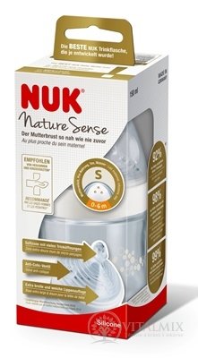 NUK LÁHEV kojenecká Nature Sense 150 ml, silikonový dudlík otvor S (0-6 m.) 1x1 ks