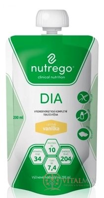 Nutrego DIA s příchutí vanilka tekutá výživa 12x200 ml