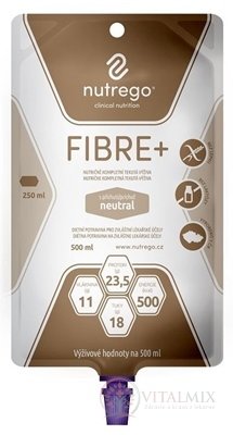 Nutrego FIBRE+ s příchutí neutral tekutá výživa, sondová 12x500 ml