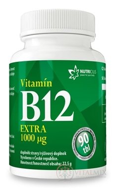 NUTRICIUS Vitamin B12 EXTRA 1000 mikrogramů tbl 1x90 ks
