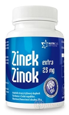 NUTRICIUS Zinek EXTRA 25 mg tbl 1x100 ks