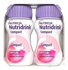 Nutridrink Compact s jahodovou příchutí (inov.2025) 4x125 ml (500 ml)