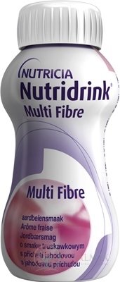 NUTRIDRINK multifibre jahodová příchuť 4x200 ml