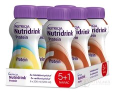 Nutridrink Protein 5+1 vanilková příchuť 3x200 ml + čokoládová příchuť 3x200 ml, 1x1 set