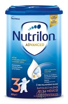 Nutrilon 3 Advanced, batolecí mléčná výživa, 800 g