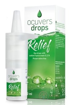 Ocuvers drops Relief oční kapky s obsahem hyaluronátu sodného 0,21%, 1x10 ml