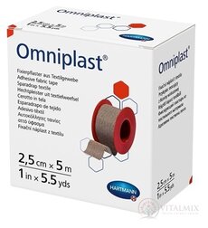 OMNIPLAST náplast textilní na cívce (2,5cmx5m) 1x1 ks