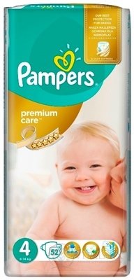 PAMPERS PREMIUM CARE 4 Maxi dětské pleny (8-14 kg) 1x52 ks