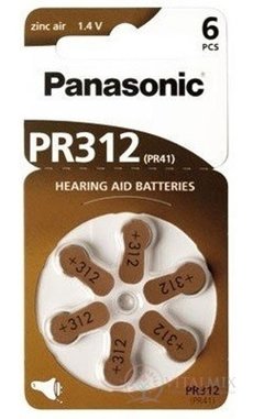Panasonic PR312 baterie (PR41) do sluchadel 1x6 ks