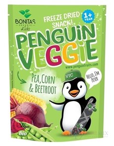 PENGUIN VEGGIE Pea, Corn &amp; Beetroot BIO mrazem sušená zelenina 1x17 g