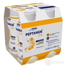 PEPTAMEN 1.6 Vanilková příchuť sol (peptidová výživa) 4x200 ml (800 ml)