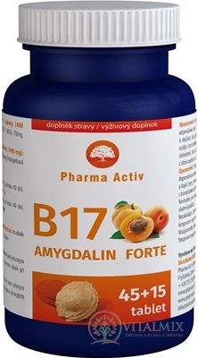 Pharma Activ Amygdalin Forte Vitamín B17 tbl 45 + 15 zdarma (60 ks)