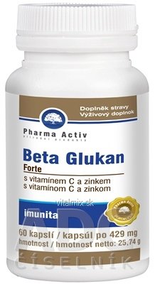 Pharma Activ BETA GLUKAN Forte s vitaminem C a zinkem cps 1x60 ks