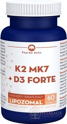 Pharma Activ Lipozomal K2 MK7+D3 FORTE cps 1x60 ks
