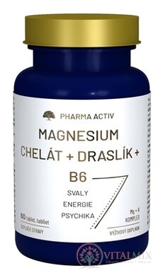 Pharma Activ MAGNESIUM Chelát + DRASLÍK + B6 tbl 1x60 ks