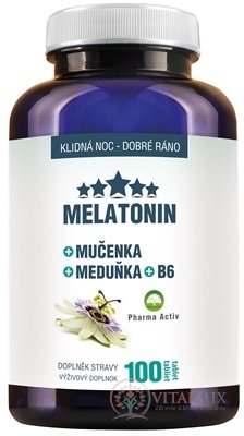 Pharma Activ MELATONIN + Mučenka + Meduňka + B6 tbl (meduňka) (inov.2019) 1x100 ks