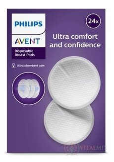 AVENT Ultra comfort PRSNÍ VLOŽKY jednorázové, absorpční, laktační, do podprsenky, 1x24 ks