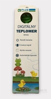 PLUS LÉKÁRNA Digitální TEPLOMĚR dětský žabka, s pouzdrem a ohebnou špičkou 1x1 ks