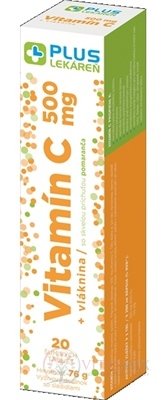 PLUS LÉKÁRNA Vitamin C 500 mg + vláknina tbl eff s příchutí pomeranče 1x20 ks