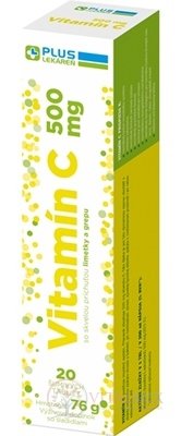 PLUS LÉKÁRNA Vitamin C 500 mg šumivé tablety příchuť limetky a grepu 1x20 ks