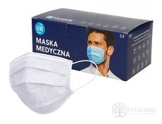 POLMASK Rouška zdravotnická bílá, nesterilní, jednorázová, typ IIR, s gumičkami 1x50 ks